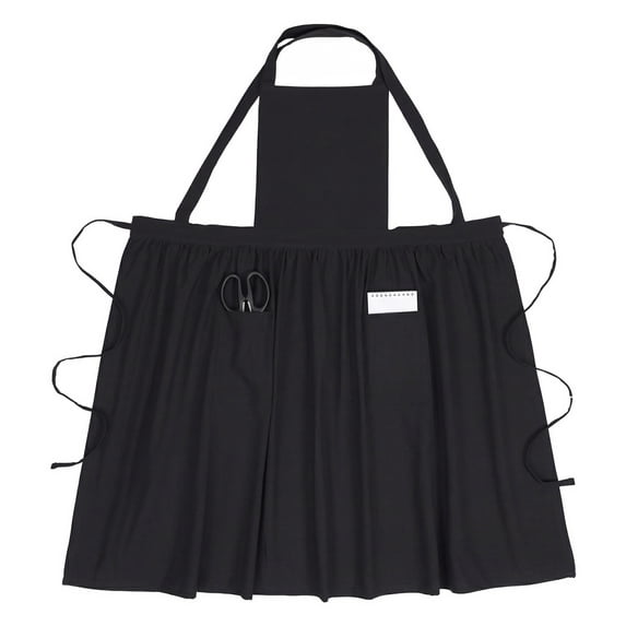 Unique Bargains Women's Kitchen Apron Long Waist Cooking Apron 37.4x50.4in Black