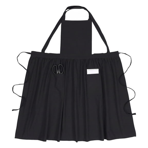 Unique Bargains Women's Kitchen Apron Long Waist Cooking Apron 37.4x50.4in Black
