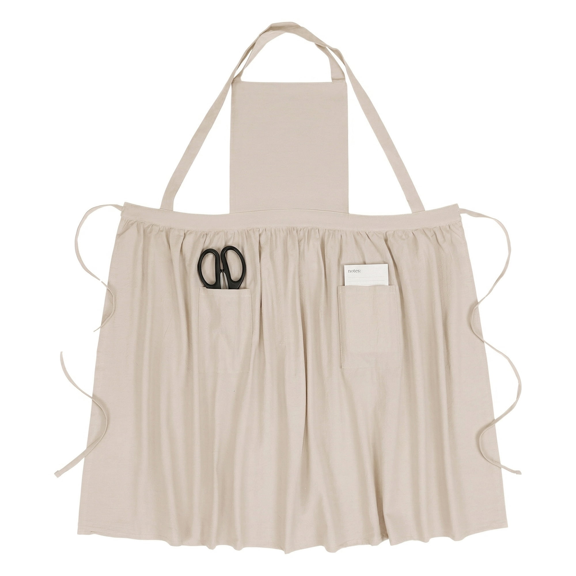 Unique Bargains Women's Kitchen Apron Long Waist Cooking Apron 37.4x50.4in Cream