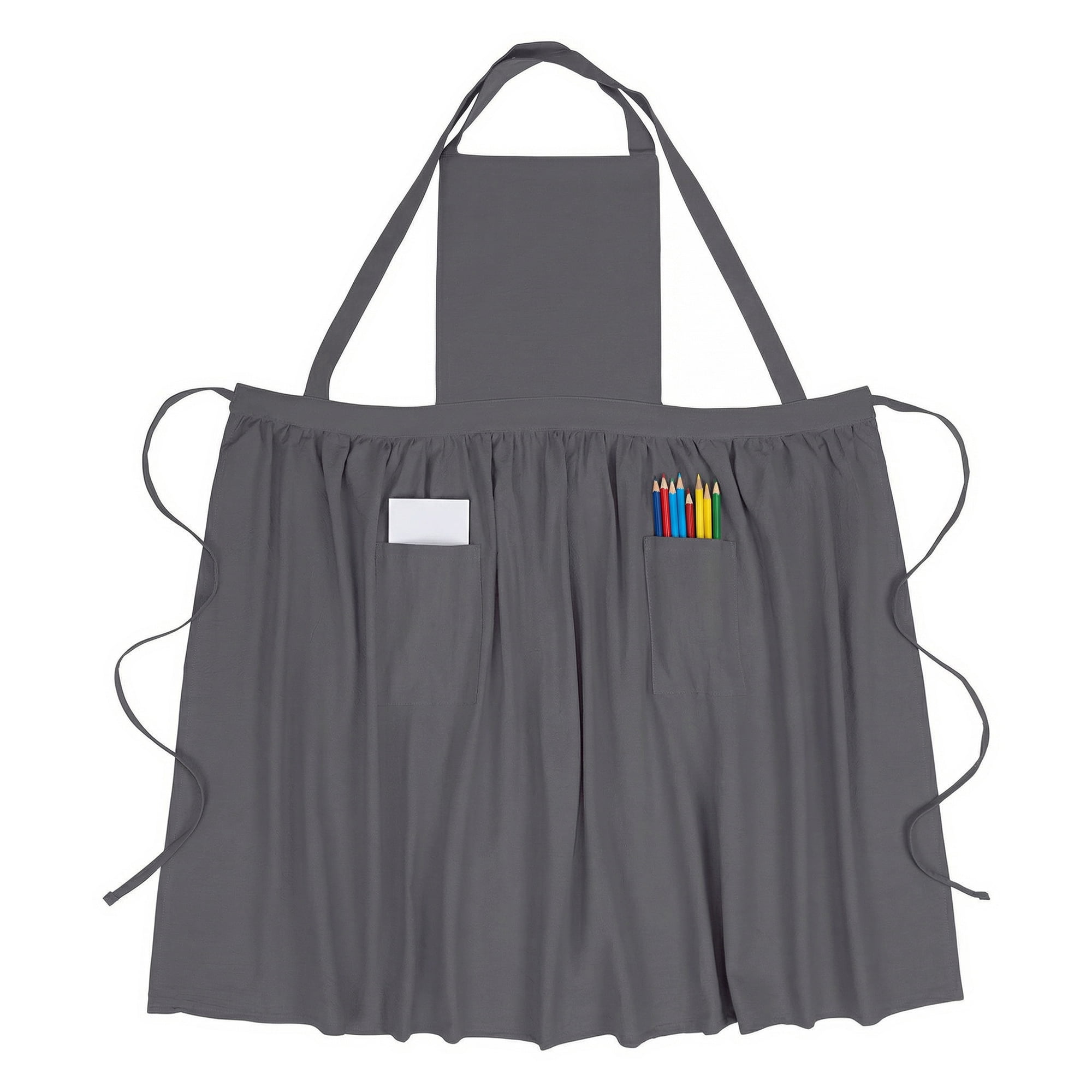 Unique Bargains Women's Kitchen Apron Long Waist Cooking Apron 37.4x50.4in Dark Gray