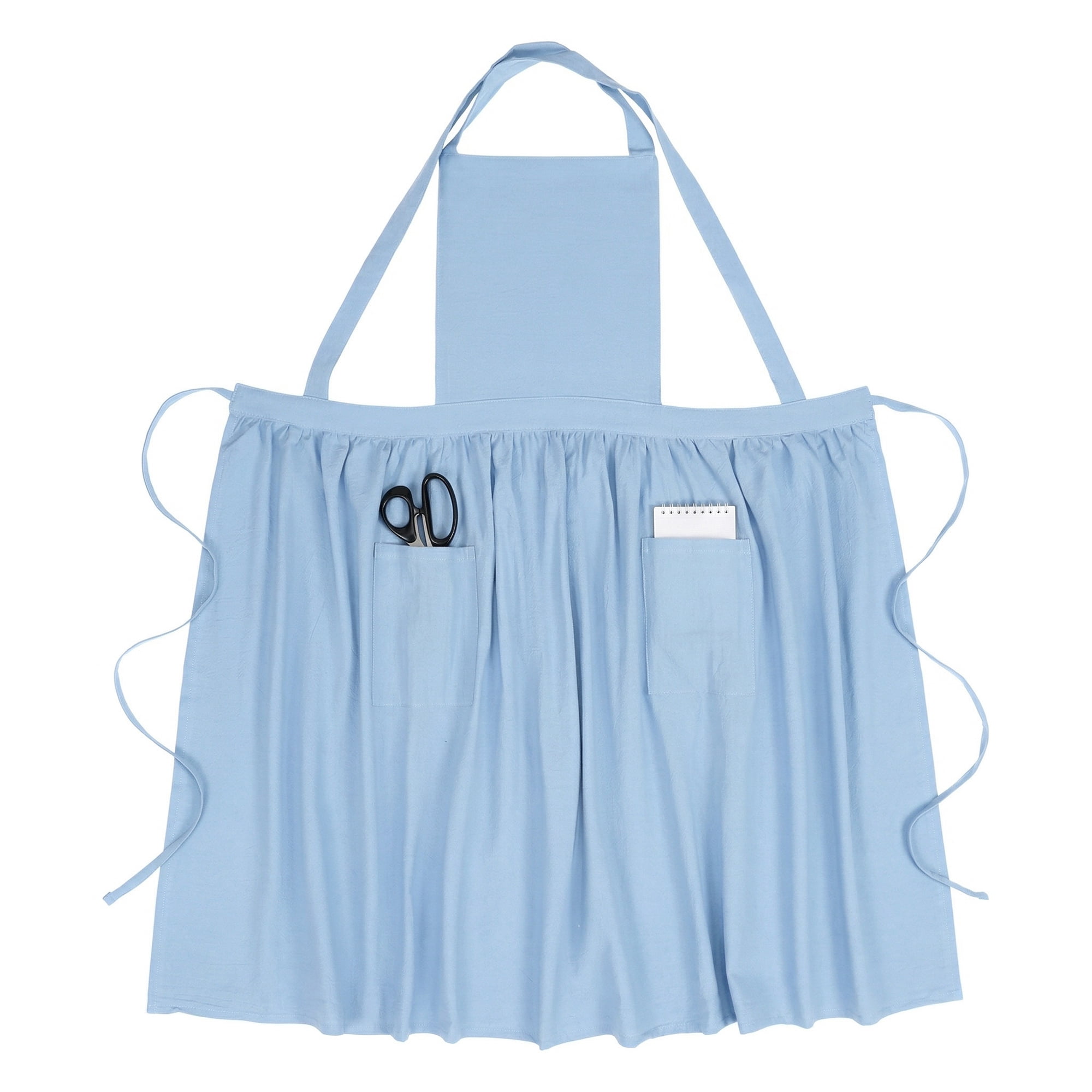 Unique Bargains Women's Kitchen Apron Long Waist Cooking Apron 37.4x50.4in Royal Blue