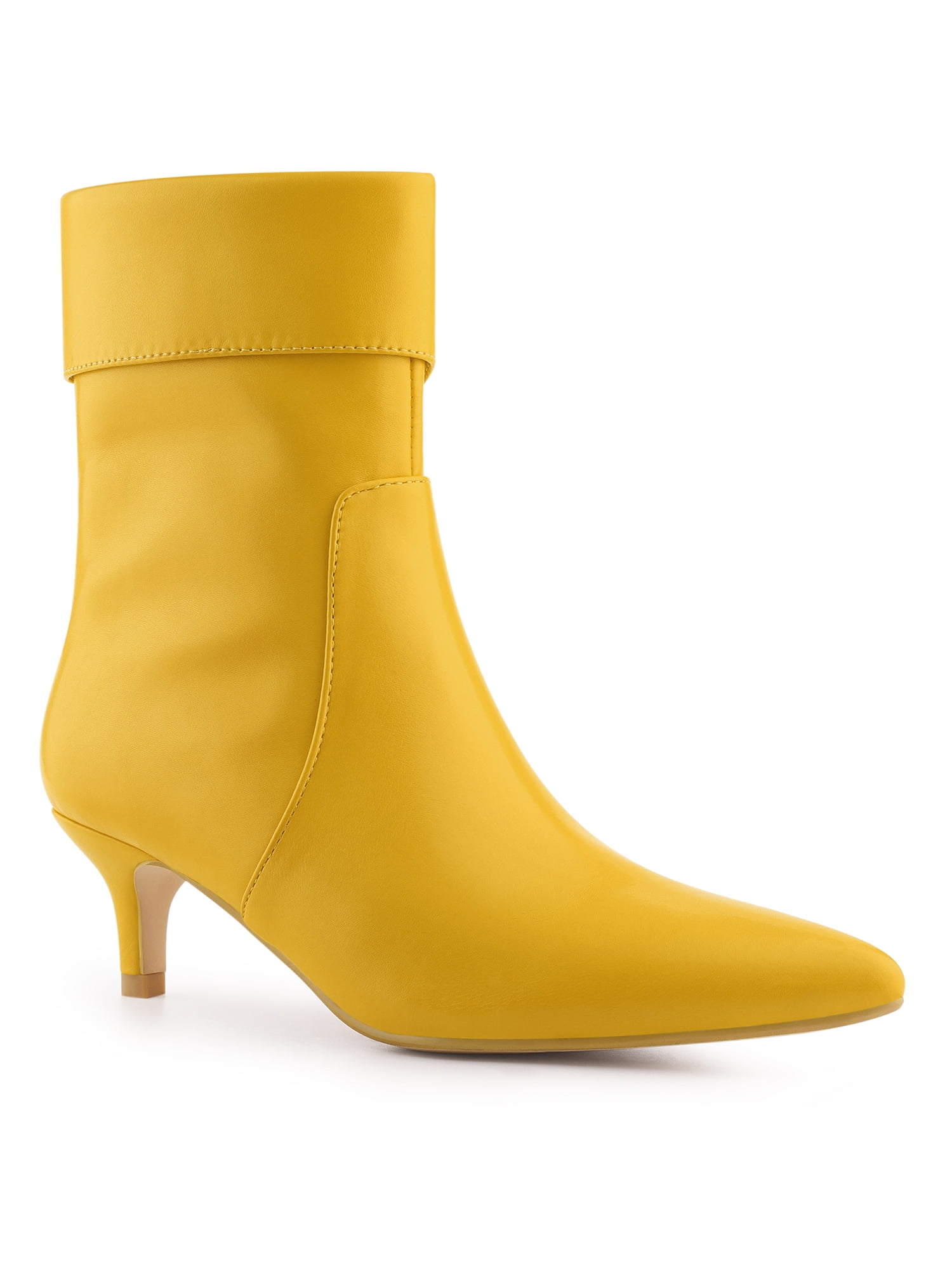Unique Bargains Women’s Kitten Heel Foldable Ankle Boot - Walmart.com