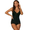 thumbnail image 1 of Unique Bargains Women's Lace Shapewear Bodysuit Backless V Neck Tank Tops XL Black, 1 of 6