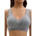thumbnail image 1 of Unique Bargains Women's Lace Trim Full Coverage Adjustable Strap Bras B 36 Grey, 1 of 6