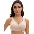 thumbnail image 1 of Unique Bargains Women's Lace Trim Full Coverage Adjustable Strap Bras F 36 Beige, 1 of 6