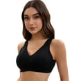 thumbnail image 1 of Unique Bargains Women's Lace Trim Full Coverage Adjustable Strap Bras F 38 Black, 1 of 6