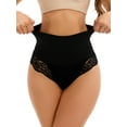 thumbnail image 1 of Unique Bargains Women's Lace Trim Underwear Briefs High Waist Shapewear Panties M Black, 1 of 6
