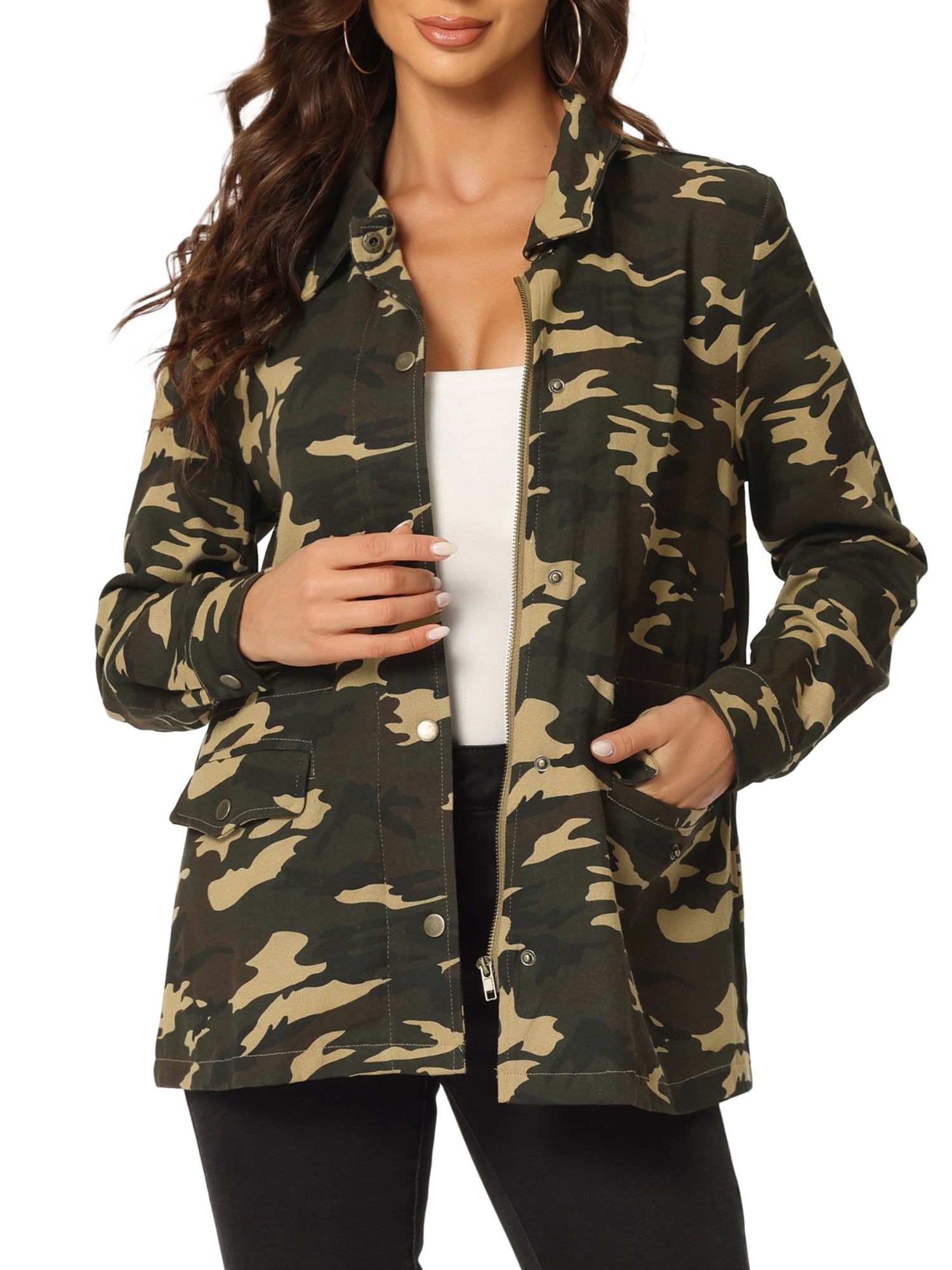 Womens green store camo jacket