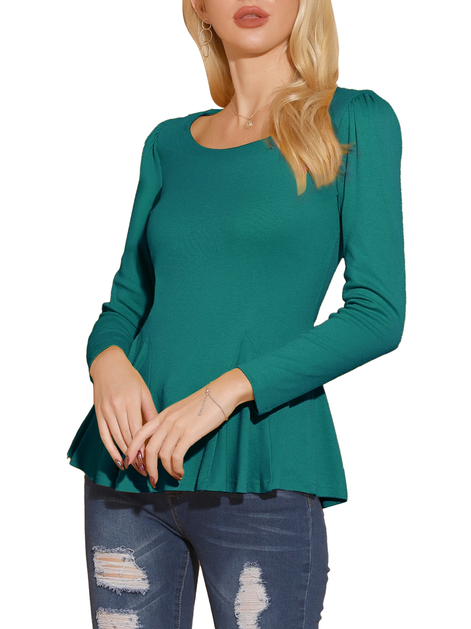 turquoise peplum top