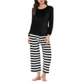 thumbnail image 1 of Unique Bargains Women's Lounge Long Sleeve Nightwear Warm Flannel Pajama Sleepwear Sets, 1 of 5