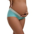 thumbnail image 1 of Unique Bargains Women's Low Waist Ice Silk Seamless Maternity Briefs S Blue, 1 of 6