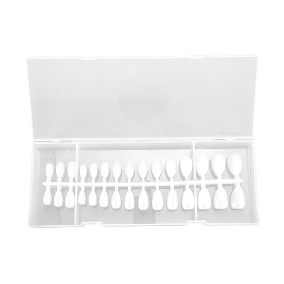 Unique Bargains Women's Matte Fake Nails Kit Clear 1 Set Short Almond