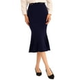 thumbnail image 1 of Unique Bargains Women's Mermaid Hight Waist Fishtail Pencil Midi Skirt S Navy Blue, 1 of 6