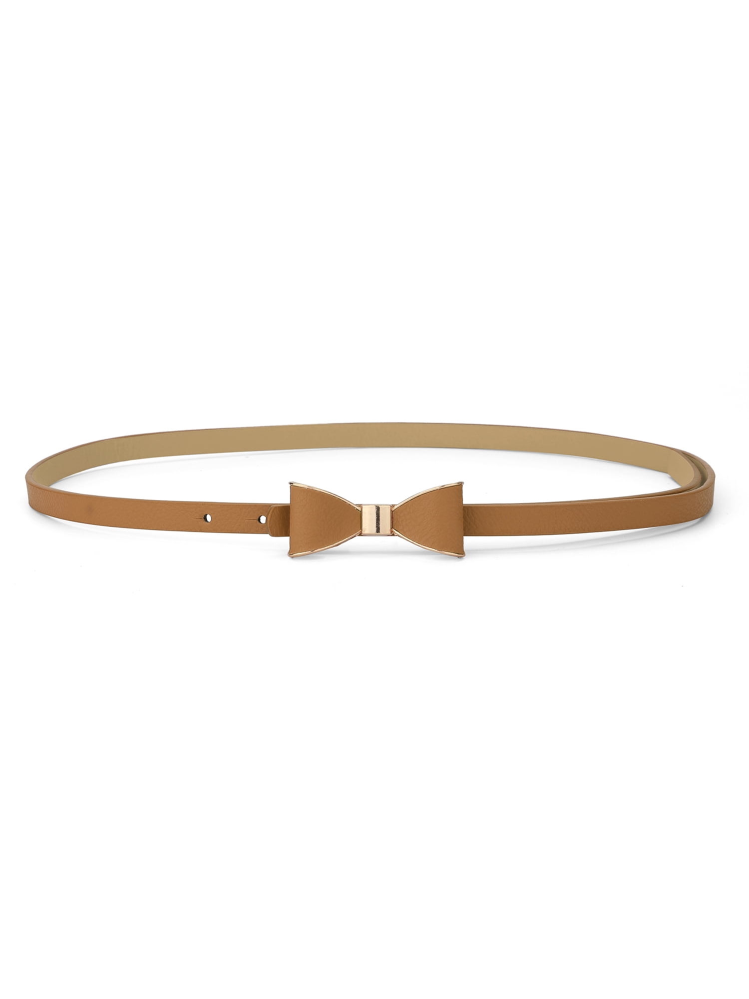Unique Bargains Women's Metal Edge Bow-knot No Buckle Thin Waist Belt