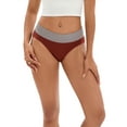 thumbnail image 1 of Unique Bargains Women's Mid-Waisted Color-Block Panties Full Coverage Briefs L Wine Red, 1 of 6