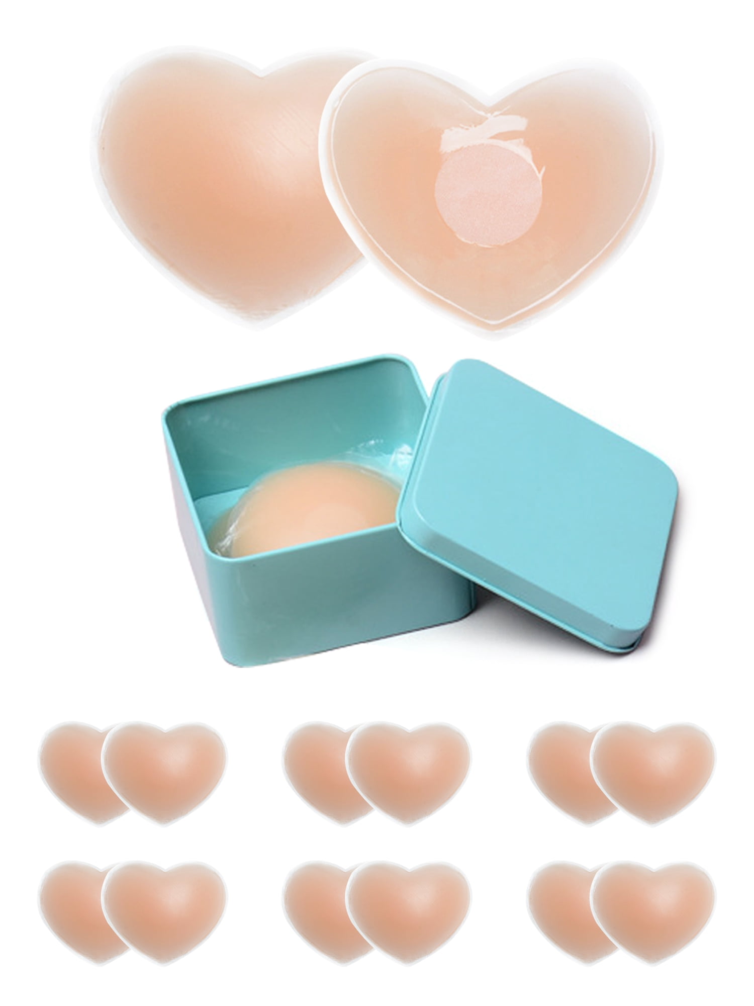 Unique Bargains Women's Nipple Covers Adhesive Bras M 6 Beige Heart
