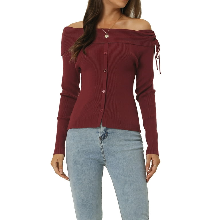 Wine Weekend Off The Shoulder Pullover