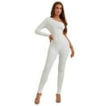 thumbnail image 1 of Unique Bargains Women's Off-Shoulder Slim Fit Soft Shapewear Jumpsuit S White, 1 of 6