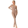 thumbnail image 1 of Unique Bargains Women's Off-Shoulder Slim Fit Soft Shapewear Jumpsuit XL Beige, 1 of 6