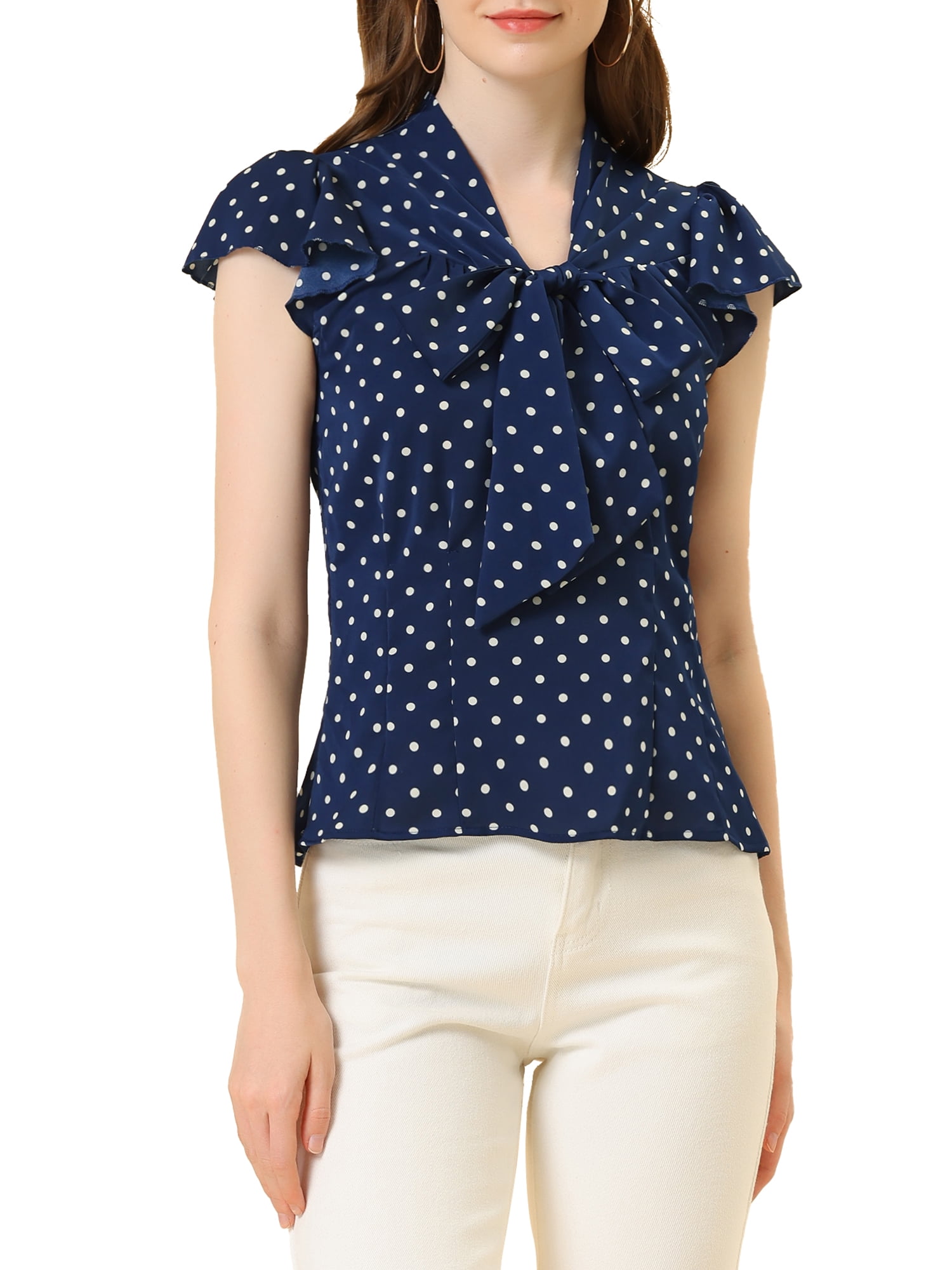 tie front polka dot top
