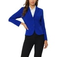 thumbnail image 1 of Unique Bargains Women's Office Work Lapel Collar Stretch Jacket Suit Blazer S Royal Blue, 1 of 6