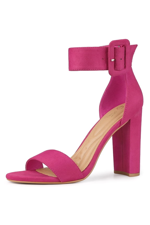 Women's Open Toe Buckle Ankle Straps Block Heel Sandals