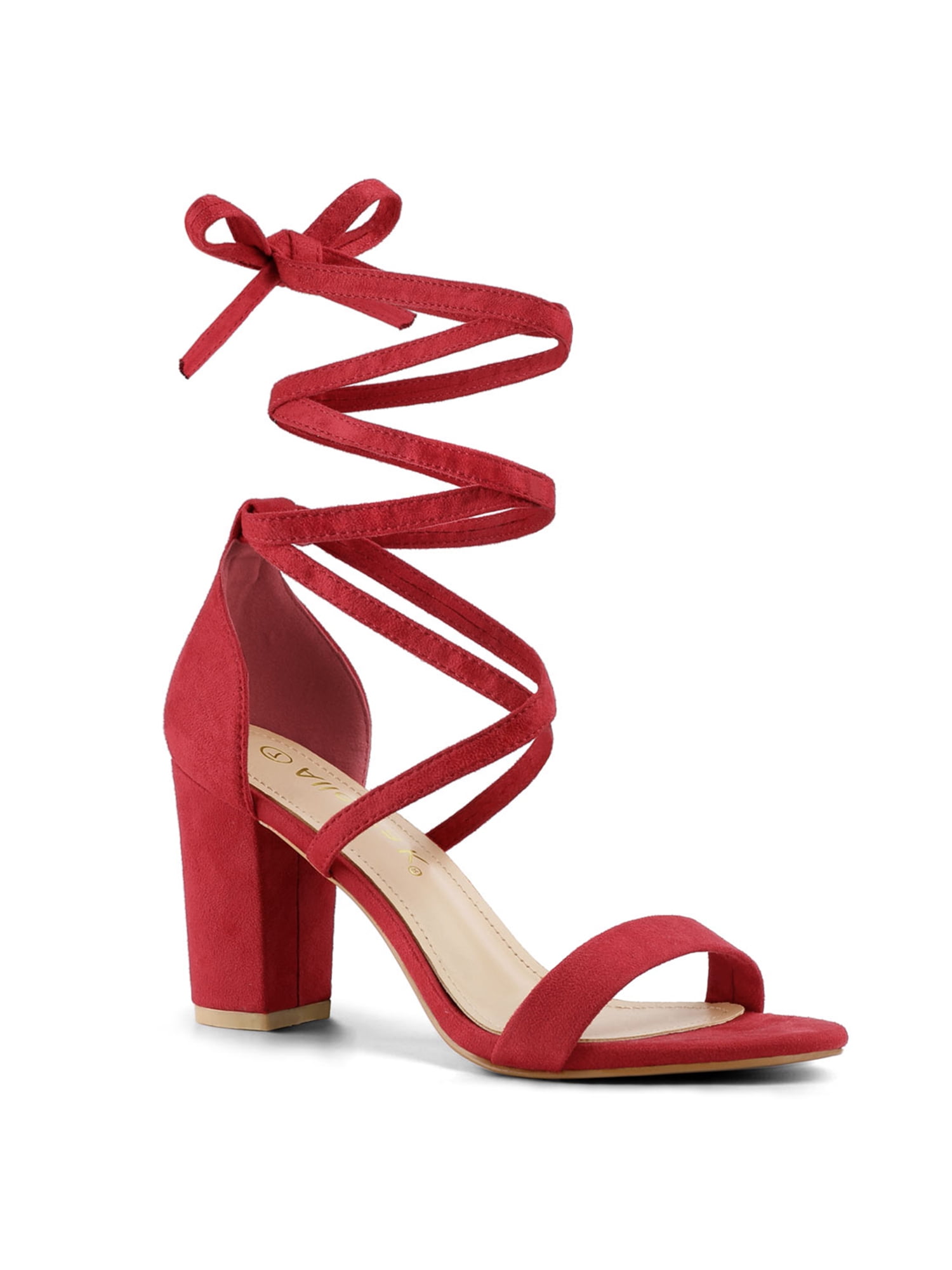 Aimee Red Suede Lace-Up Heels | Ankle strap heels, Red strappy heels, Lace  up heels