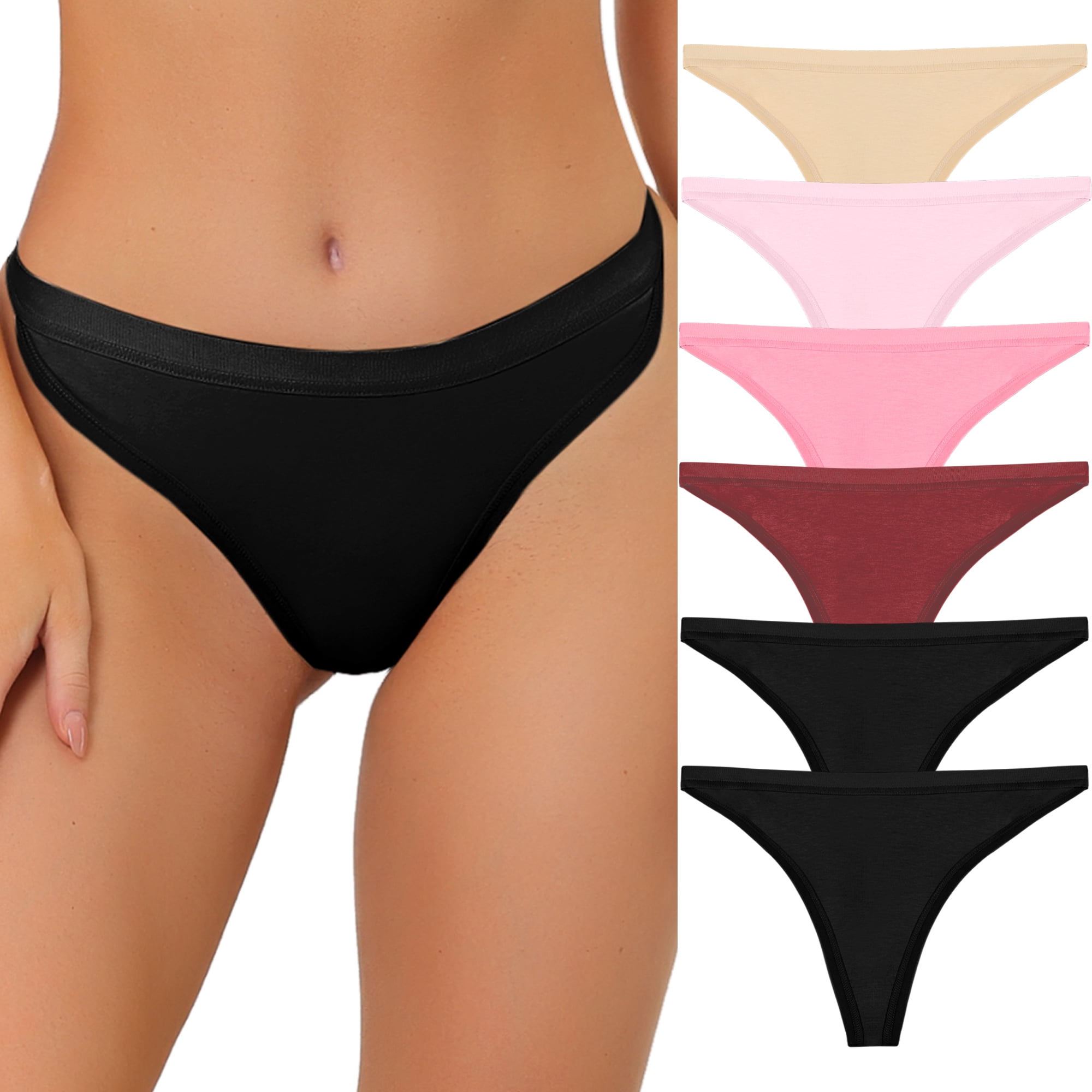 Unique Bargains Women's High Rise Airflow Thongs L Light Pink/Hot Pink/Beige/Red/2 Black