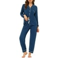 thumbnail image 1 of Unique Bargains Women's Pajama Sleep Shirt Nightwear Sleepwear Lounge Modal Pj Sets, 1 of 5