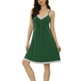 thumbnail image 1 of Unique Bargains Women's Pajama V Neck Lace Sexy Nightdress Stretchy Lounge Dress, 1 of 5