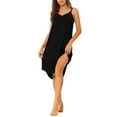 thumbnail image 1 of Unique Bargains Women's Pajama V Neck Soft Sexy Nightdress Stretchy Lounge Cami Dress, 1 of 5