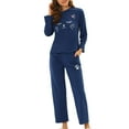 thumbnail image 1 of Unique Bargains Women's Pajamas Nightwear Cat Print Tops and Pants Lounge Sleepwear Sets, 1 of 5