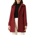 thumbnail image 1 of Unique Bargains Women's Peter Pan Collar Single Breasted Button Front Outwear Coats L Red, 1 of 5