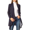 thumbnail image 1 of Unique Bargains Women's Plaid Asymmetric Kimono Open Front Loose Cardigan, 1 of 6