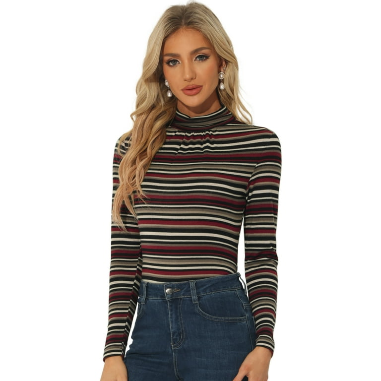 Women's Plaid Long Sleeve Turtleneck Shirt Women's Plaid Long Sleeve Turtleneck Shirt