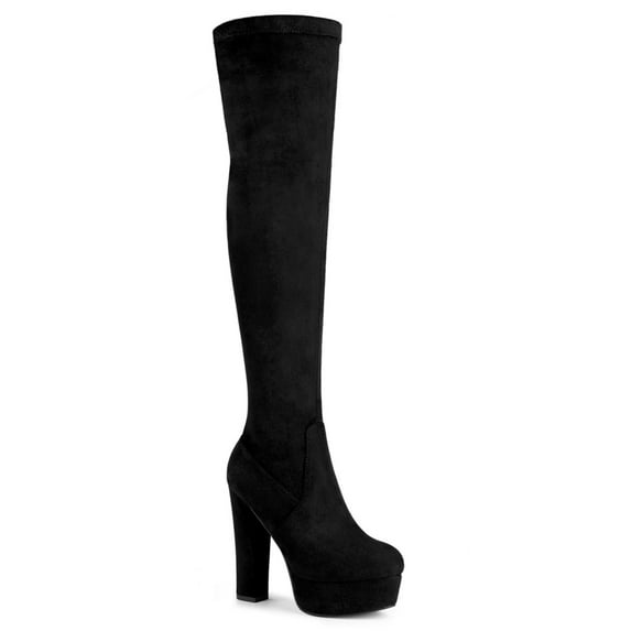 Unique Bargains Women's Platform Block Heel Over Knee High Boots