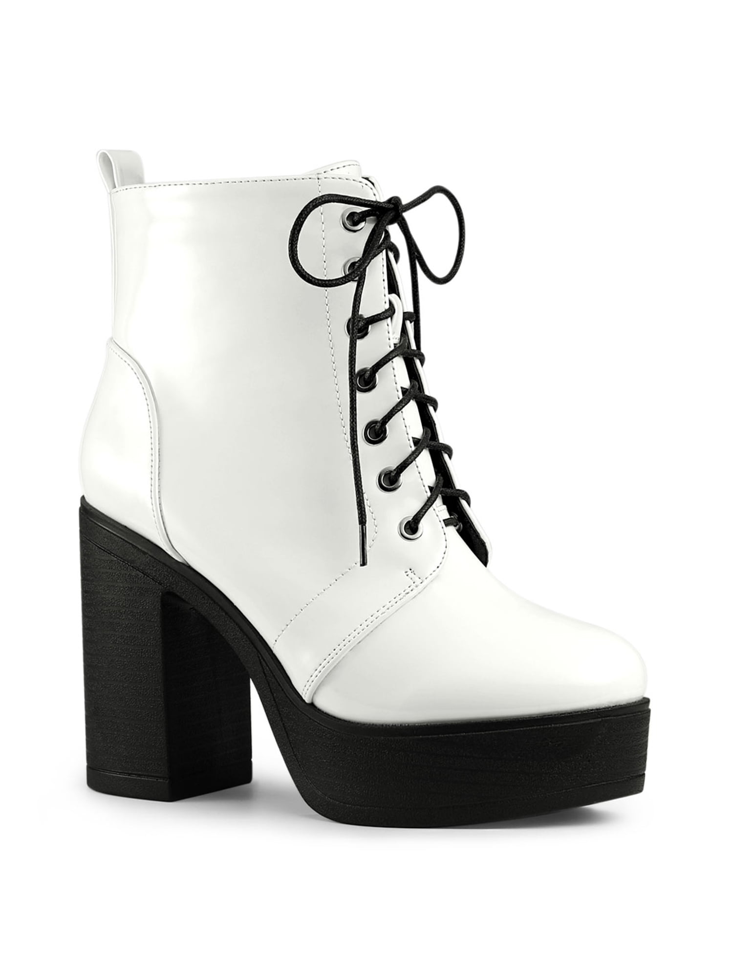 Chunky heel 2024 platform combat boots