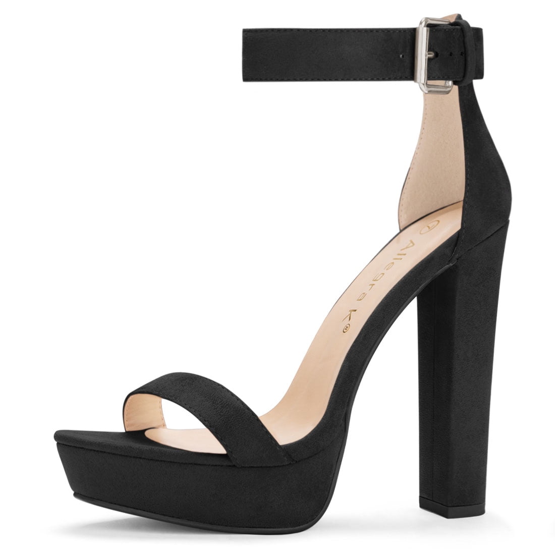 DARING DIVA Women's Platform High Chunky Heel Sandals Black 6