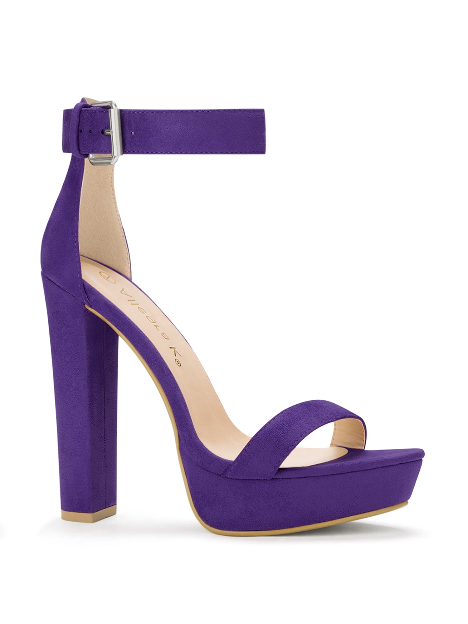 DARING DIVA Women's Platform High Chunky Heel Sandals Purple US 10.5/UK 8.5/EU 41