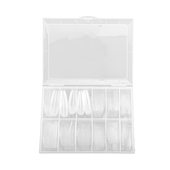Unique Bargains Women's Plating Full Coverage Nails Tips XXL Clear 1 Set