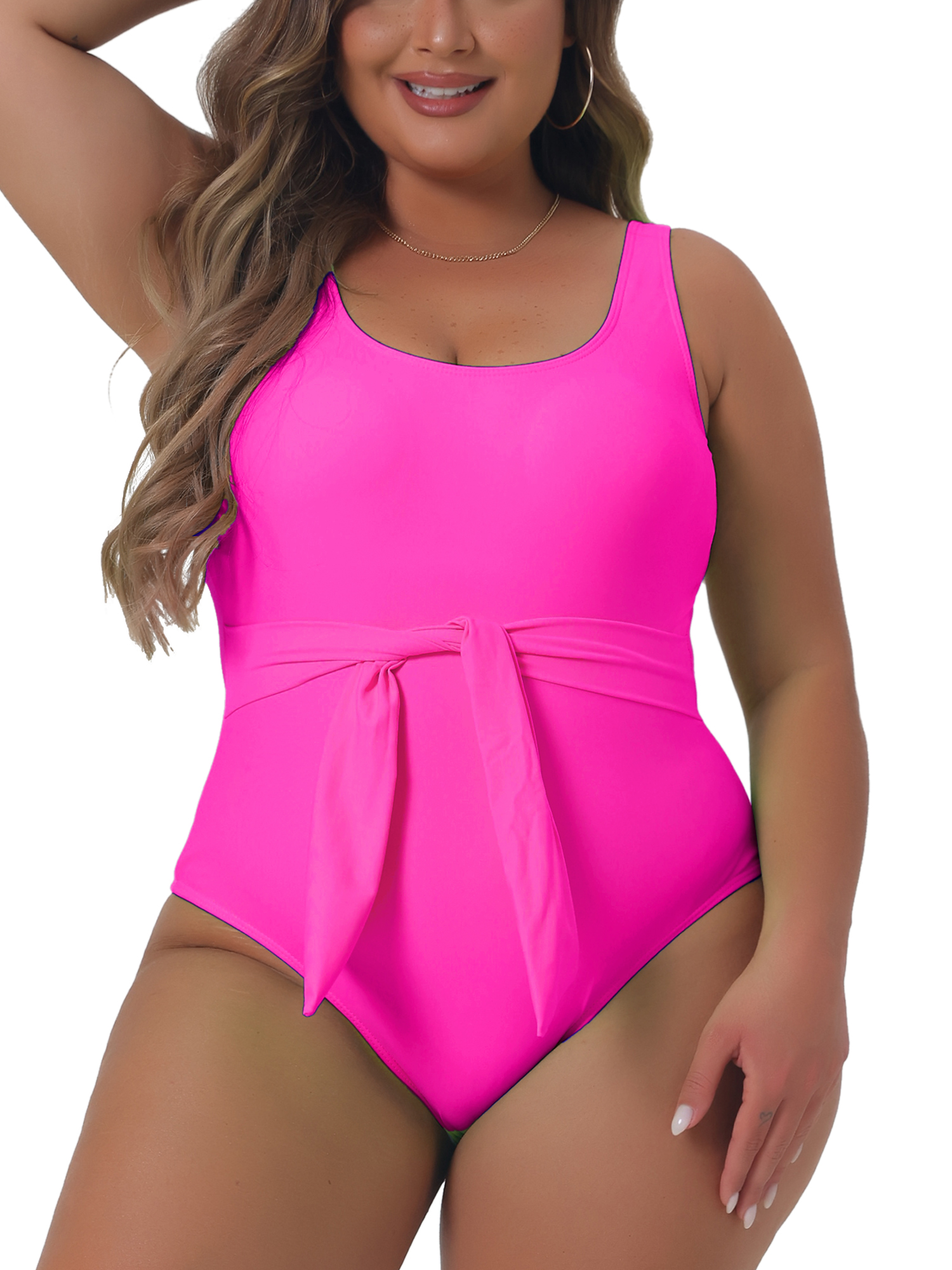 Unique Bargains Women's Plus Bikini Swimwear Flattering Bathing Suits 3X Hot Pink