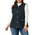 thumbnail image 1 of Unique Bargains Women's Plus Cargo Drawstring Waist Sleeveless Jacket, 1 of 6