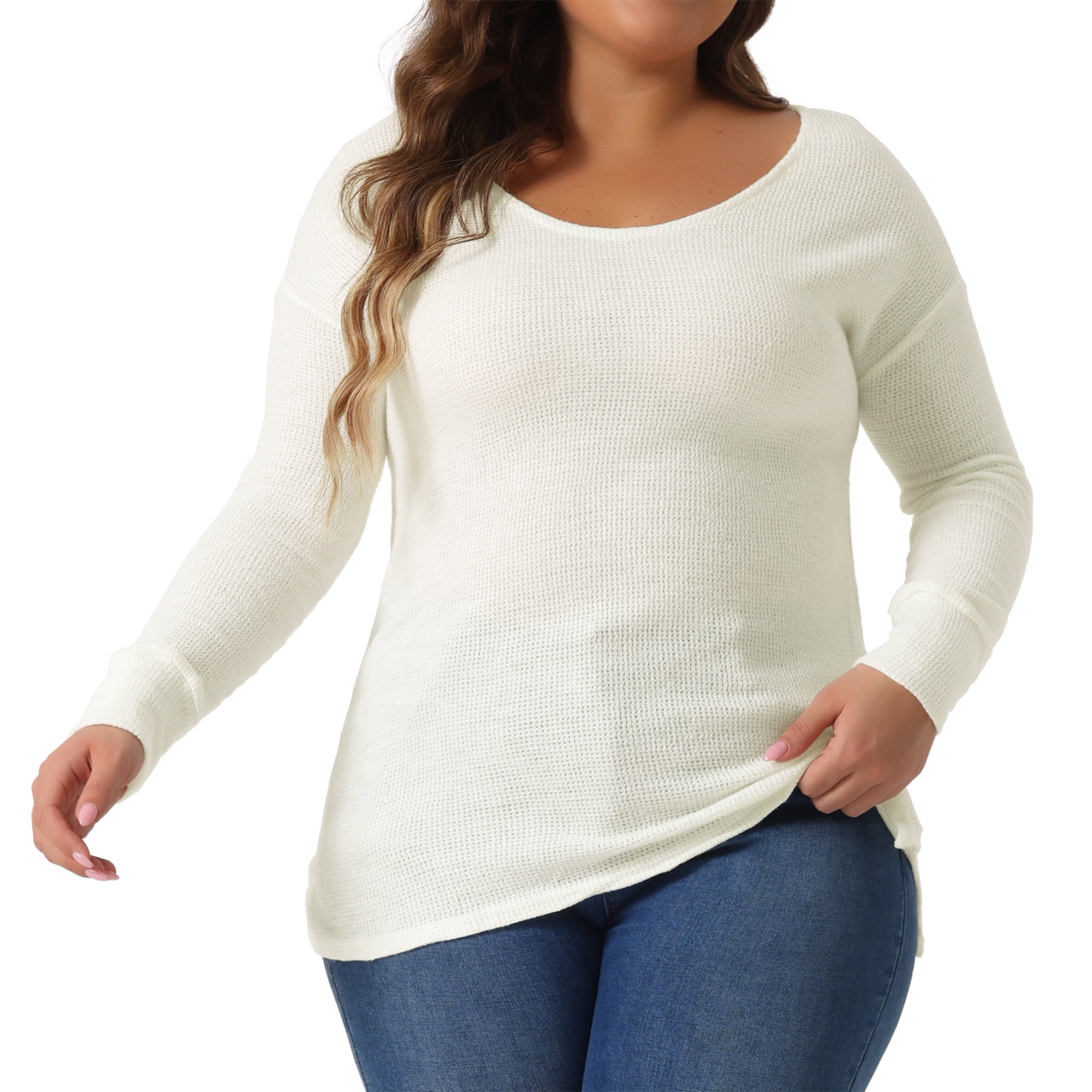 Perfect White Tee Women Cooper Brushed Waffle Crew Sweatshirt