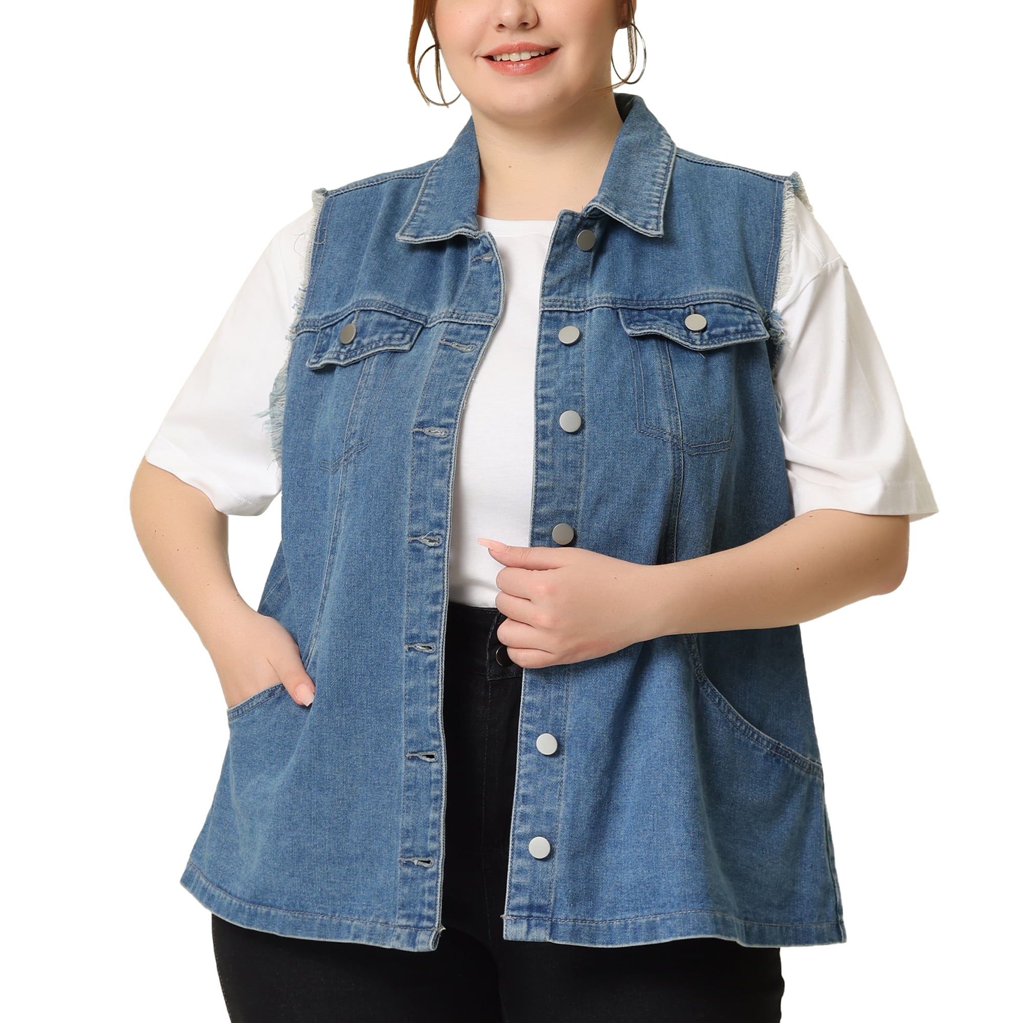 Plus size sleeveless vest best sale