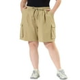 thumbnail image 1 of Unique Bargains Women's Plus Drawstring Elastic Waist Cargo Shorts, 1 of 6