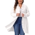 thumbnail image 1 of DARING DIVA Women's Plus Jeans Long Sleeve Long Denim Jackets 3X White, 1 of 6