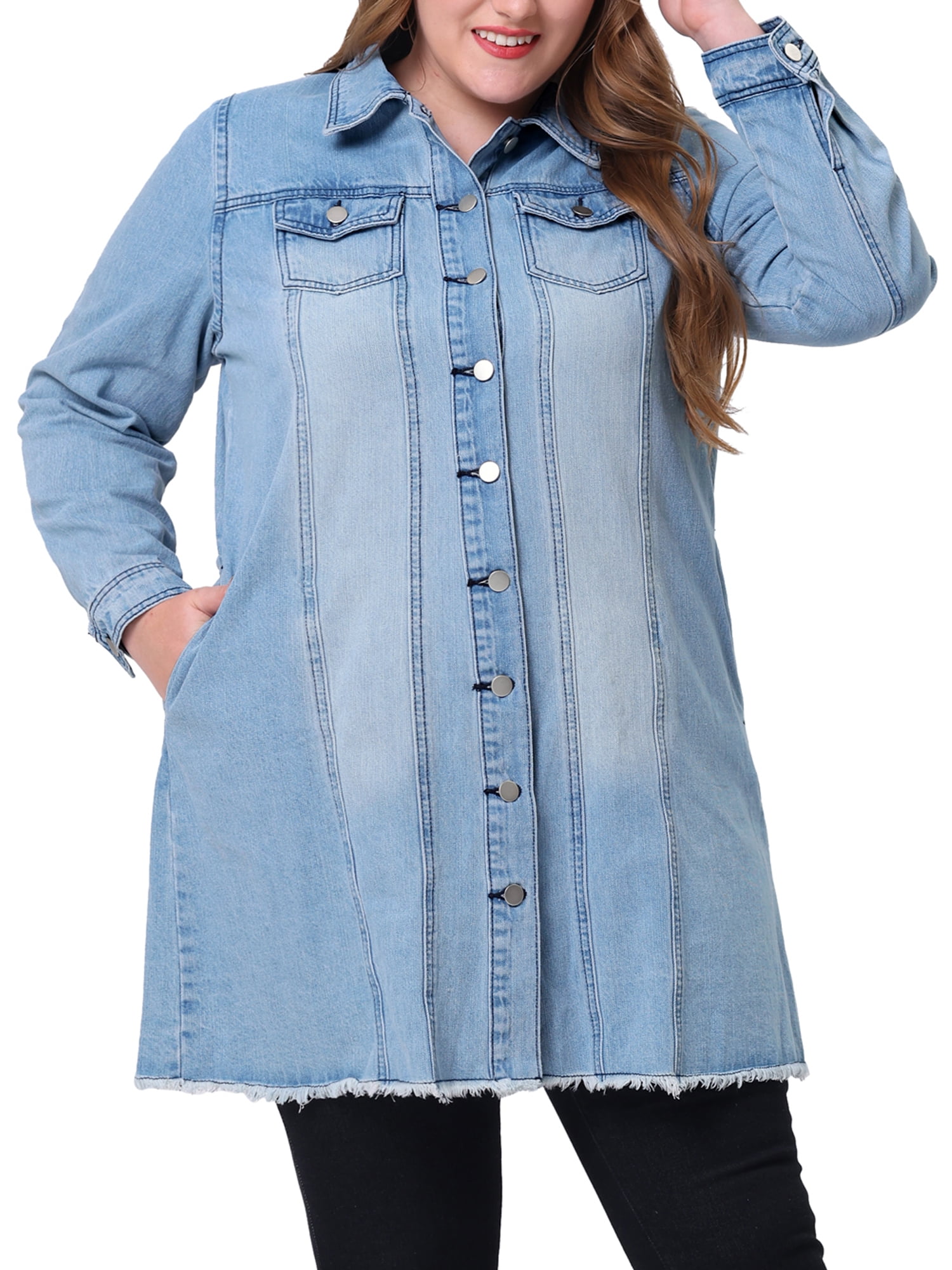 Long denim jacket canada sale