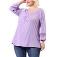 thumbnail image 1 of Unique Bargains Women's Plus Kimono Raglan Sleeves Ruched Front Blouse Top, 1 of 7