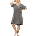 thumbnail image 1 of Unique Bargains Women's Plus Nightgown V Neck Dots Short Sleeve Sleepwear, 1 of 8
