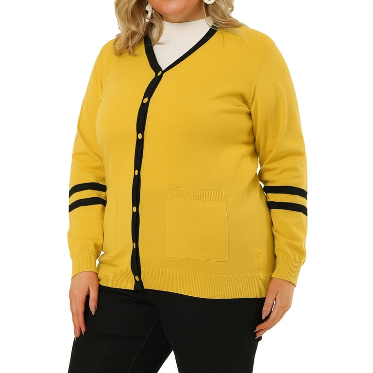 Women's plus size yellow hotsell cardigan